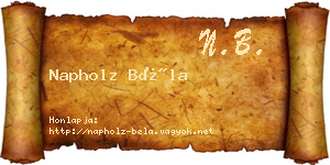 Napholz Béla névjegykártya